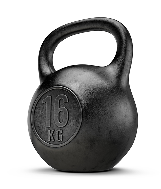 Stock image of a kettlebell
